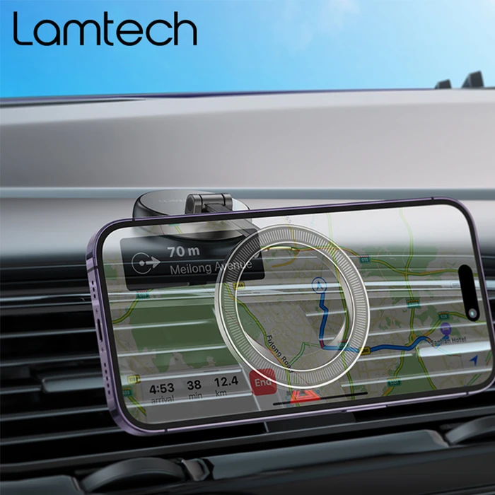 Lamtech Βάση Κινητού Αυτοκινήτου με Μαγνήτη Μαύρη LAM980886