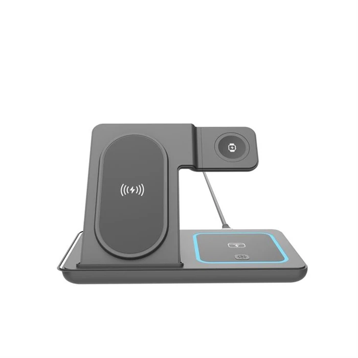 Lamtech 3‑in‑1 Foldable Wireless Charger Stand 15W Black (LAM981203)