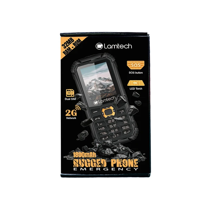 Κινητό Τηλέφωνο Lamtech 2g Dual Sim Rugged Phone 1800mah Black/Orange