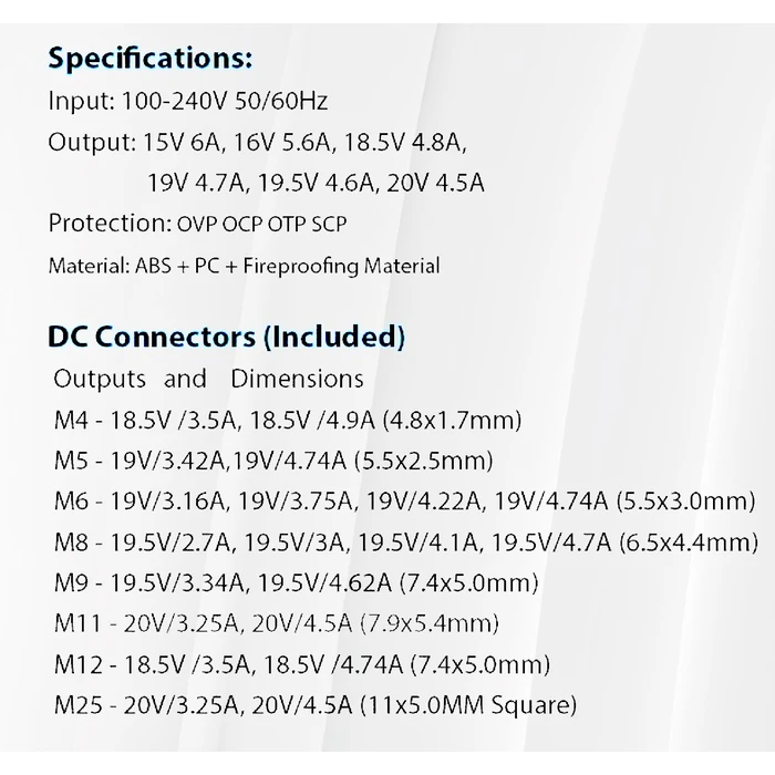 Φορτιστής Laptop 90W ATC με 10 κεφαλές