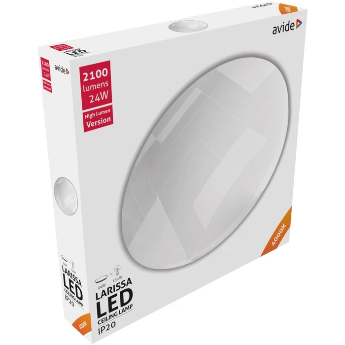 Πλαφονιέρα Οροφής Avide LED Μοντέρνα Larissa 24W 375*70mm Λευκό 4000K
