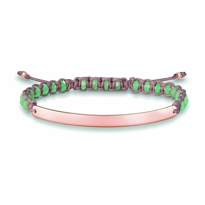 Γυναικείο Βραχιόλι Thomas Sabo Lba00548916L2 (21cm) από Ασήμι Green, Rose Gold