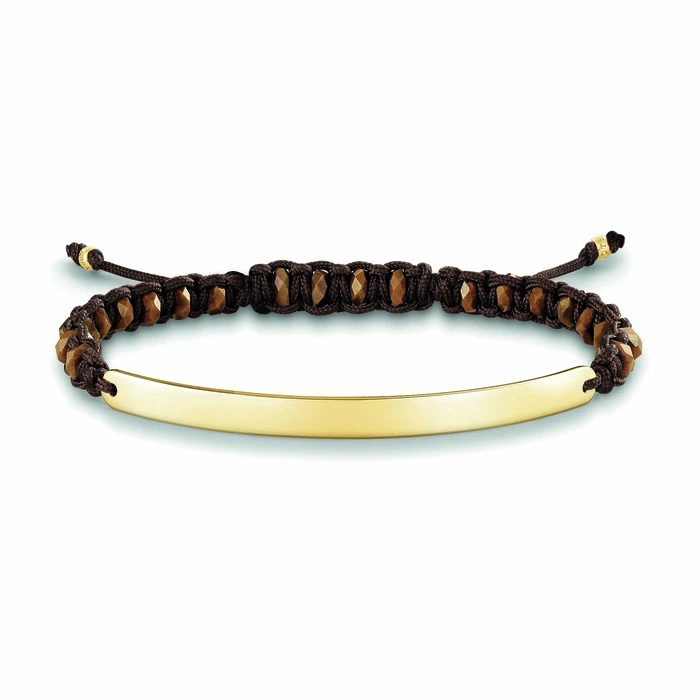 Γυναικείο Βραχιόλι Thomas Sabo Lba00568942L1 (19cm) από Ασήμι Brown, Gold