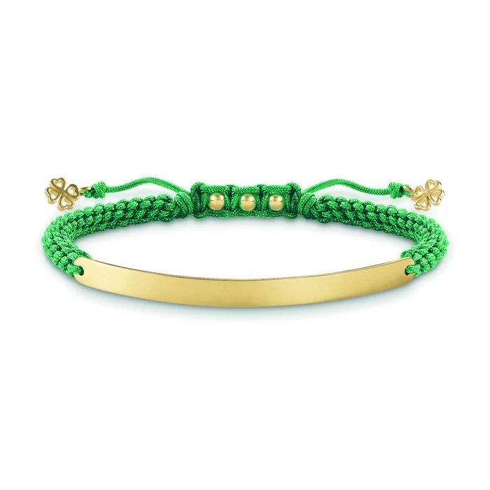 Γυναικείο Βραχιόλι Thomas Sabo A00618486L21V (21cm) από Ασήμι Green, Gold