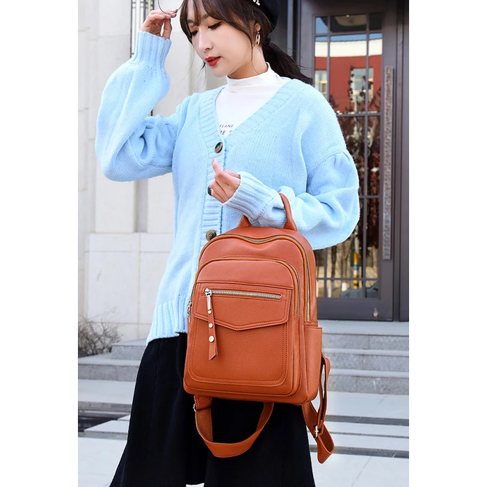 Γυναικεία Τσάντα Roxxani Πλάτης Lbag-0022, Καφέ