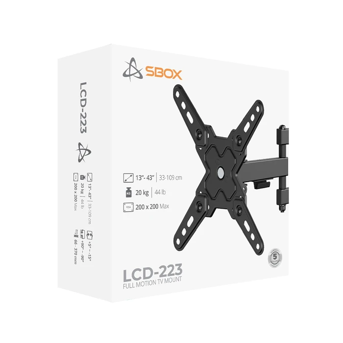 Βάση Τηλεόρασης Sbox With Double Arm 13'-43' Max Vesa 200x200