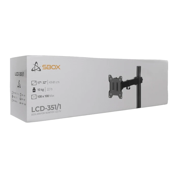 SBOX Βάση Γραφείου Οθόνης 17"-32" με Βραχίονα (LCD-351/1-3)