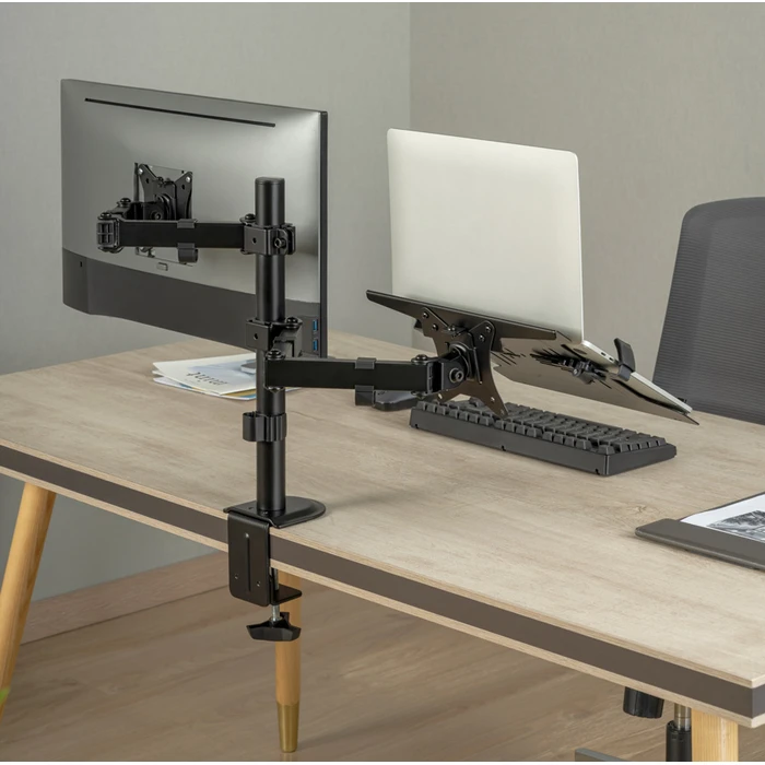 Βάση Monitor Brateck Γραφείου LDT66-C024ML για οθόνη 17"-32" & laptop, έως 9kg