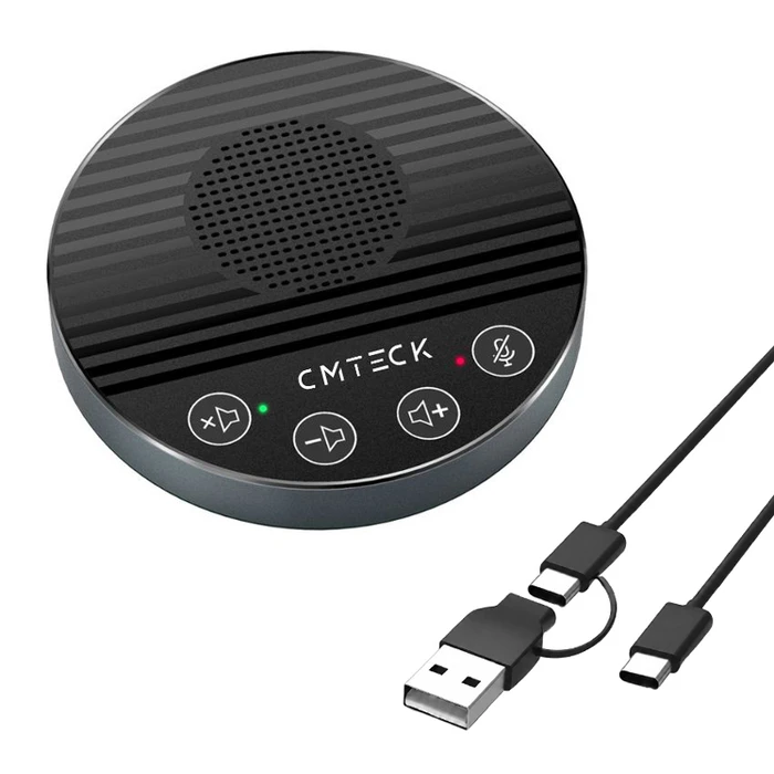 CMTECK LE2102 Επιτραπέζιο Μικρόφωνο USB/USB-C με Ηχείο, Omnidirectional, Μαύρο