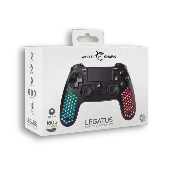 Gamepad White Shark Wireless Gpw-4009 Legatus For Ps4/Ps3/Pc/Ios/Android Black