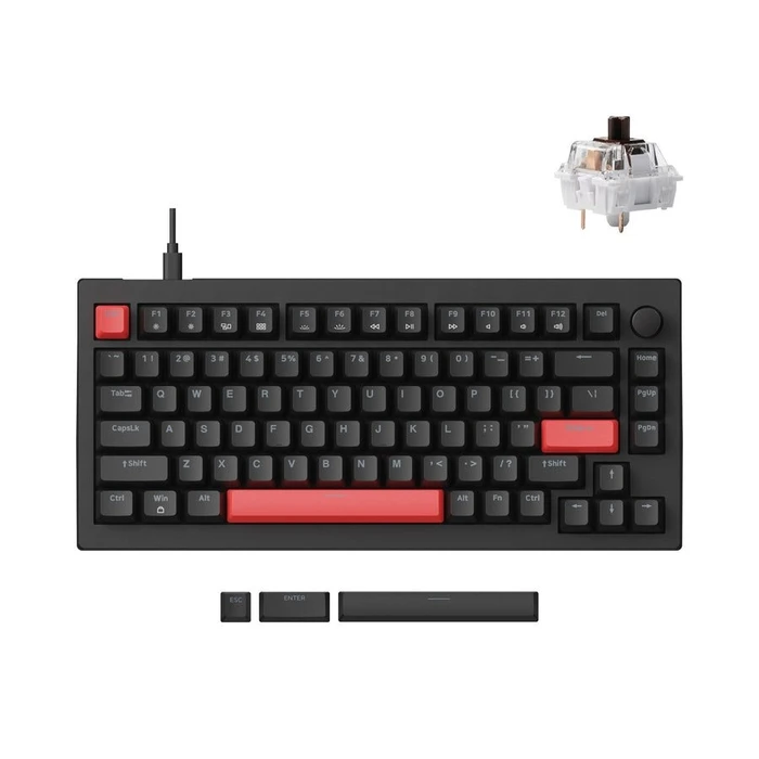 Gaming Πληκτρολόγιο Ενσύρματο Lemokey X4 QMK (X4-A3) Wired Mechanical 75% Brown Switch US Layout