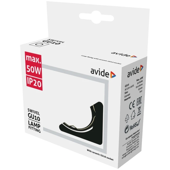 Χωνευτό Σποτ Avide GU10 Πλαίσιο Τετράγωνο Σαγρέ Ανθρακί