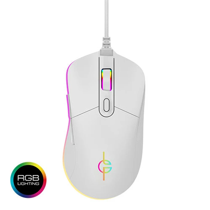 Ποντίκι Gaming Ενσύρματο Lamtech RGB 6400DPI WHITE 'WHITE MOON'