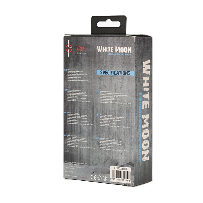 Ποντίκι Gaming Ενσύρματο Lamtech RGB 6400DPI WHITE 'WHITE MOON'
