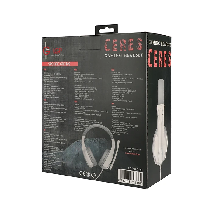 Gaming Headset Lamtech Gaming WHITE 'CERES'