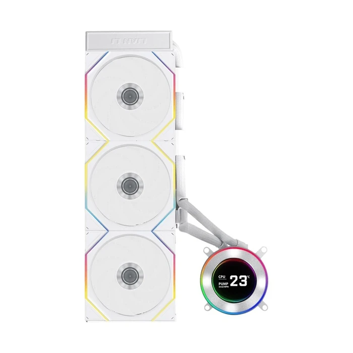 LIAN LI HydroShift II LCD-C 360 White AIO CPU Liquid Cooler with TL RGB TL‑FLEX Fans