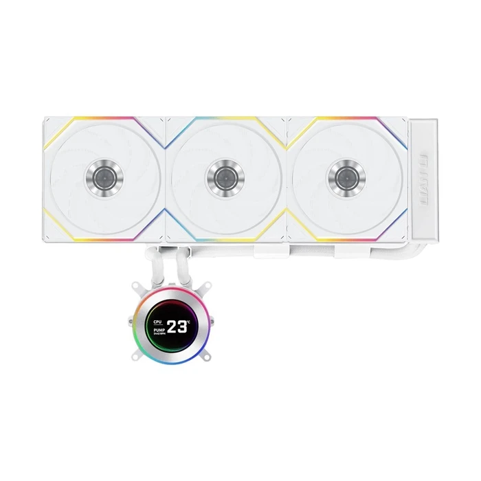 LIAN LI HydroShift II LCD-C 360 White AIO CPU Liquid Cooler with TL RGB TL‑FLEX Fans