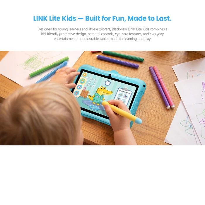 Blackview LINK Lite Kids 7" Tablet (2GB RAM, 32GB) Bubblegum Pink - BLACKVIEW