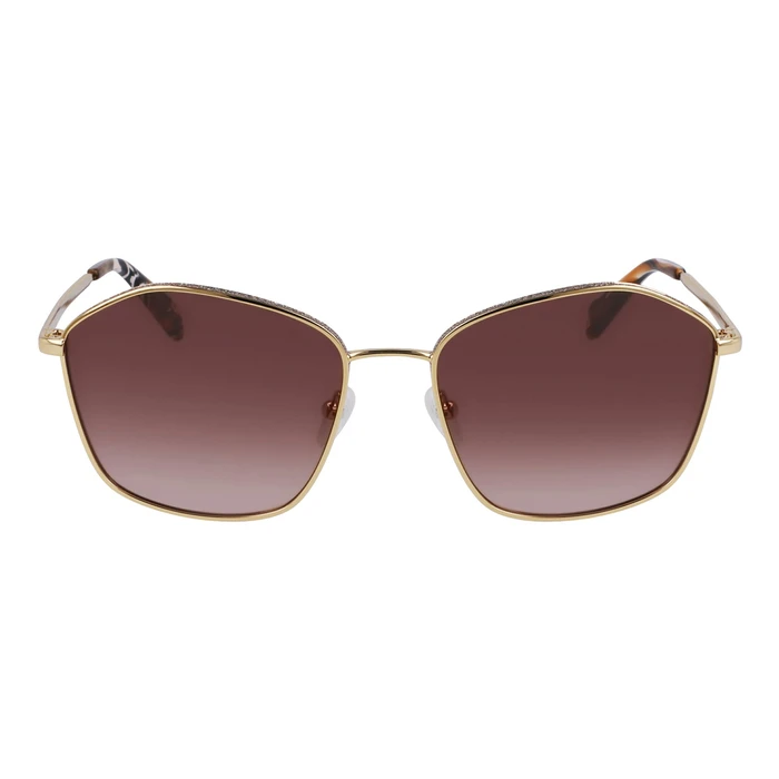 LIUJO Women's Sunglasses LJ157S (59/18/140) - Rose Gold Metal Frame, Brown Lens