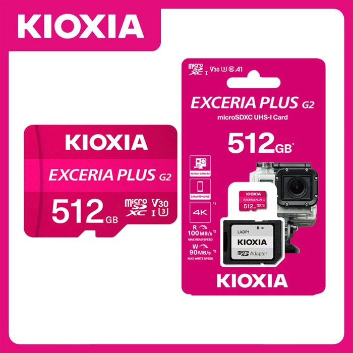 Κάρτα Μνήμης microSD 512Gb Kioxia 4K Gen2 Exceria Plus Uhs I U3 With Adapter