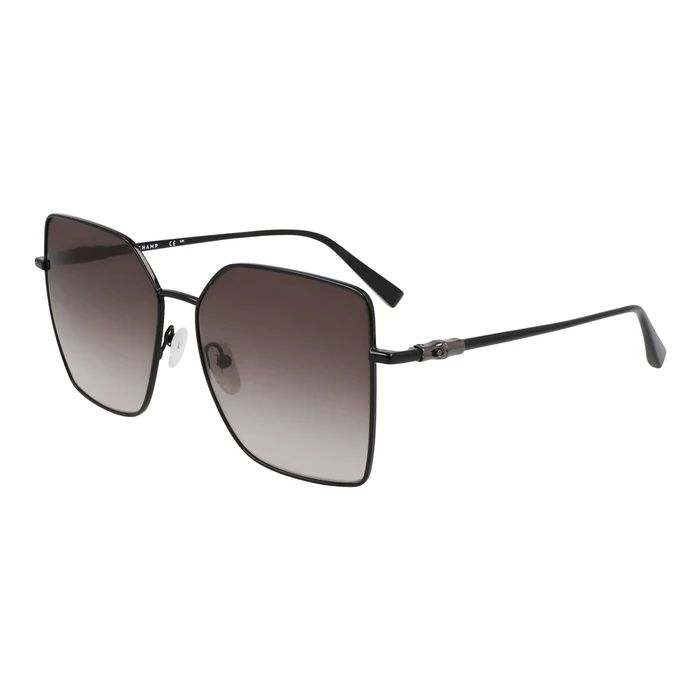Longchamp Women's Sunglasses LO173S5715001 - Black Metal Frame, Black Lenses (57/15/145 mm)