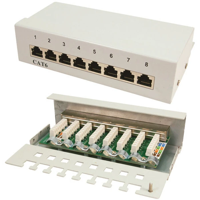 Patch Panel LogiLink 8-port RJ45 Cat6 Shielded