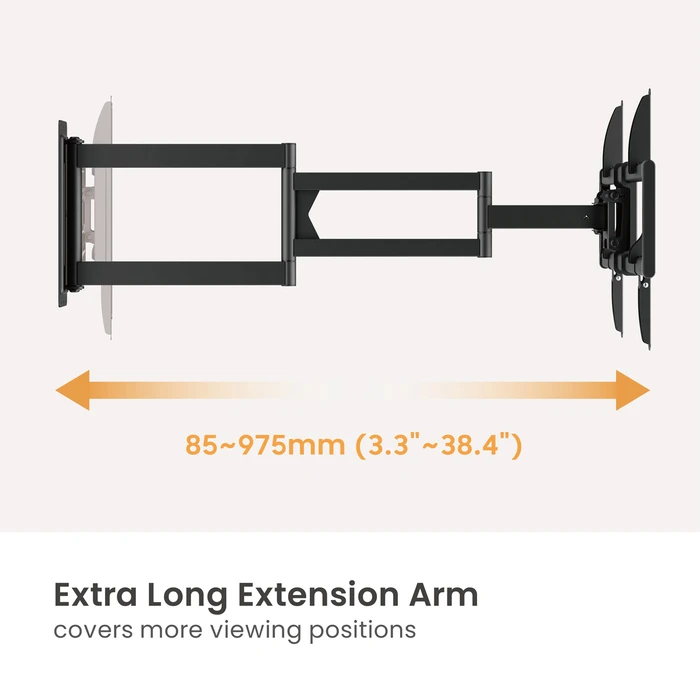 BRATECK επιτοίχια βάση τηλεόρασης LPA95-465XL, 37"-86", έως 50kg, full motion