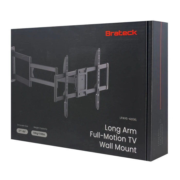 BRATECK επιτοίχια βάση τηλεόρασης LPA95-465XL, 37"-86", έως 50kg, full motion