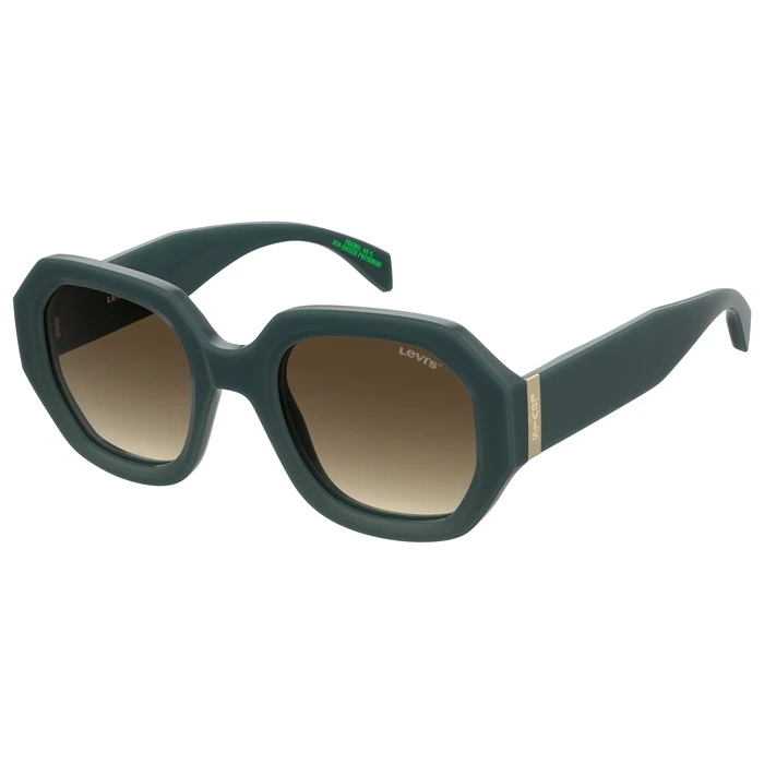 Levi's Women's Sunglasses LV-1066-S 1ED (51/23/140) - Green Acetate Frame, Brown Gradient Lenses, Category 3 UV400