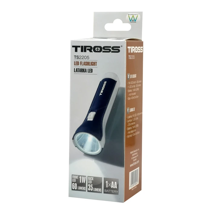 Φακός LED Tiross Φορητός TS-2205, 60lm + 35lm, μπλε