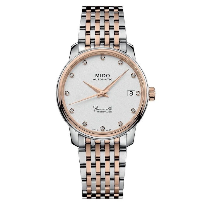 Γυναικείο Ρολόι Mido M027207220160 (33mm) Μεταλλικό Μπρασελέ Ασημί