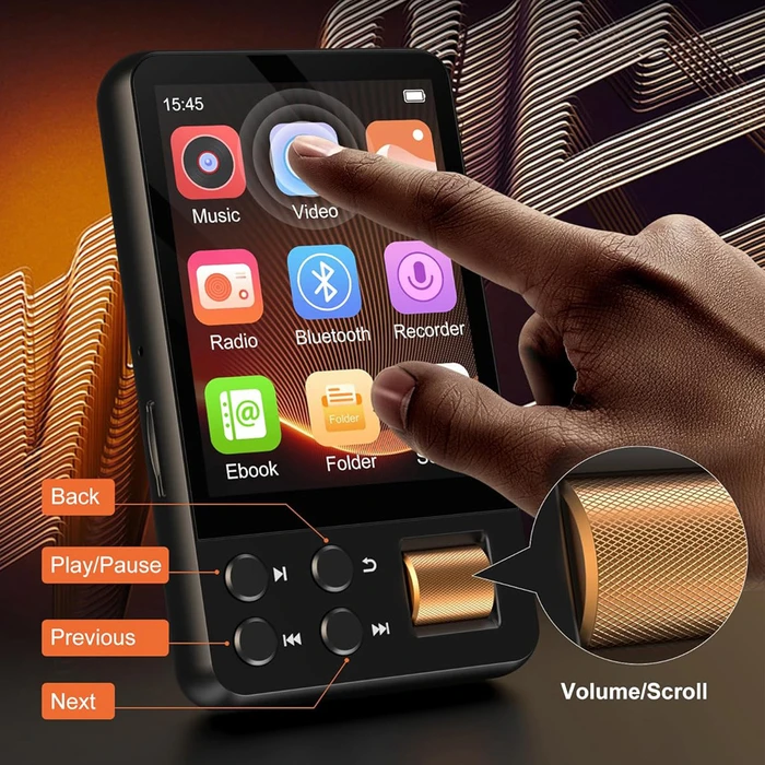 Ruizu MP3 Player (32GB) με οθόνη αφής 2.4" μαύρο - M19-32GB