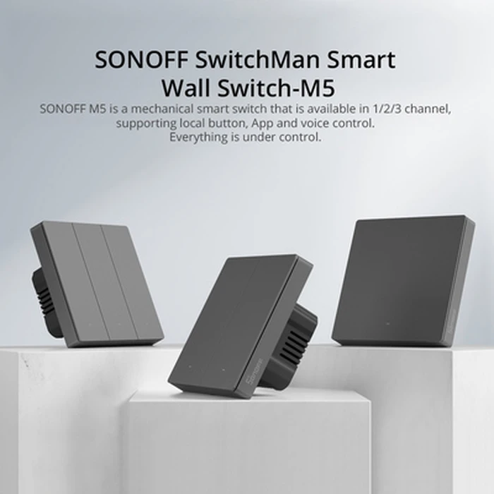 Smart Διακόπτης Sonoff M5-2C-86, διπλός, WiFi, γκρι