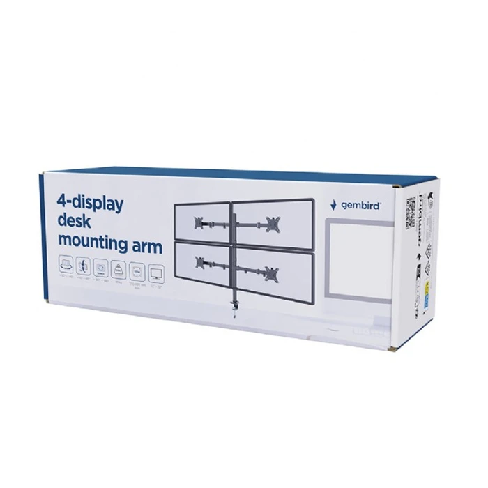 Βάση Monitor Gembird Adjustable Desk 4-Display Mounting Arm (Rts) 13'-32' Black