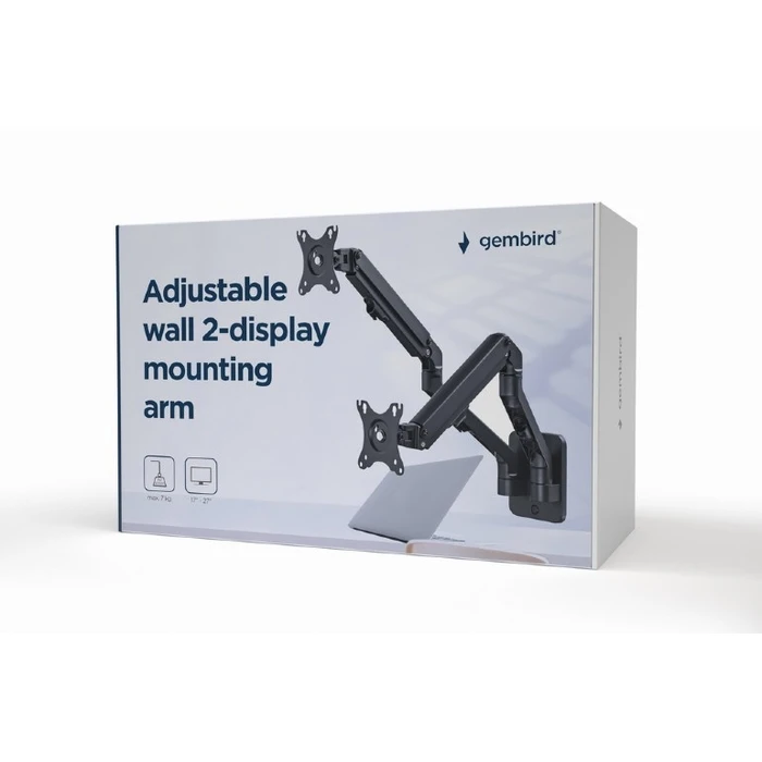 Βάση Monitor Gembird ADJUSTABLE WALL 2 ARM 17'-27', UP to 7KG