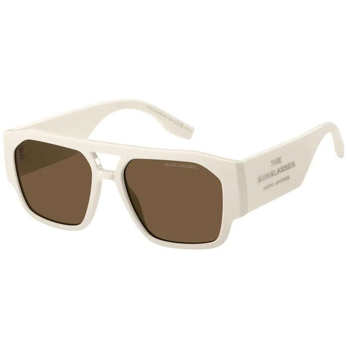 THE MARC JACOBS MARC 860/S SZJ/70 Women's Sunglasses – Full‑rim Aviator, Cream Frame, Brown Photochromic Lenses, 55/17/145 mm