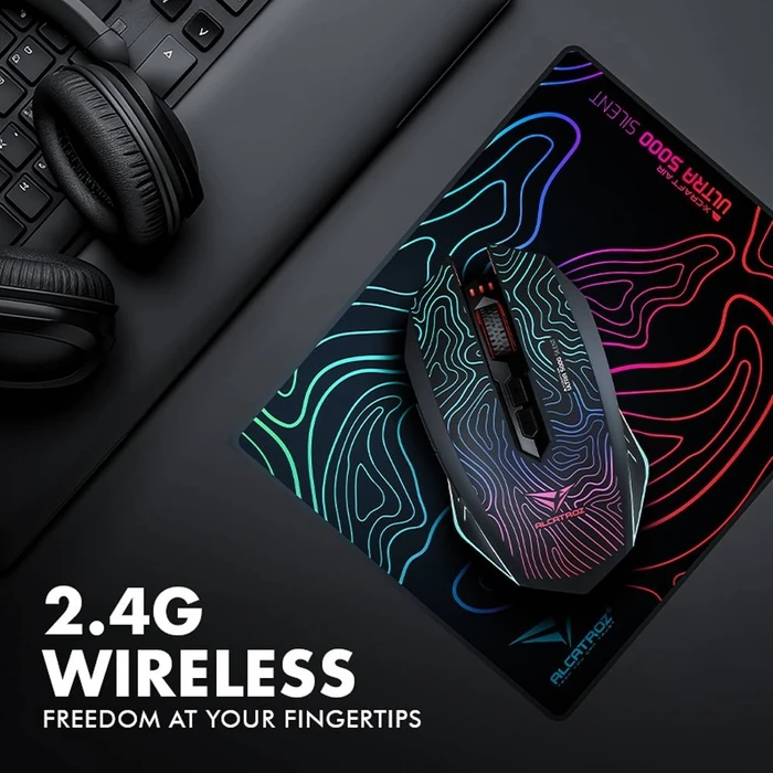 Gaming Ποντίκι Alcatroz Silent 2.4G Wireless Rgb 4800 Cpi X-Craft Air Ultra 8000