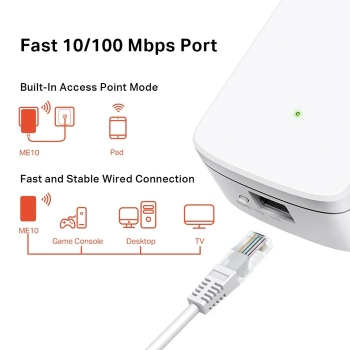 Wi-Fi Range Extender Mercusys ME10, 300Mbps, Ver. 1.0