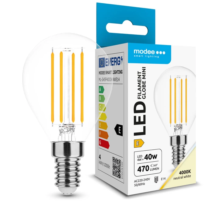 Modee Lighting Λάμπα LED Filament Globe Mini G45 4W E14 4000K 470lm