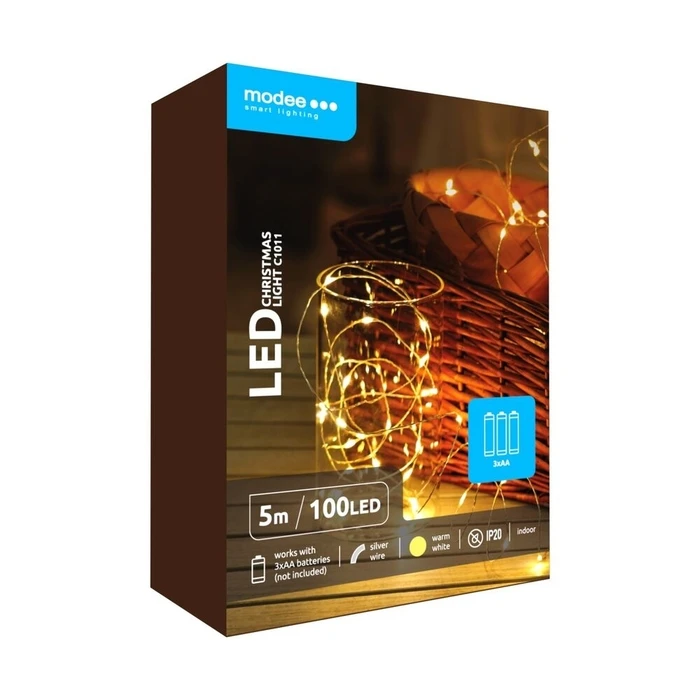 Modee 100 LED 5m Warm White Battery String Lights ML-C1011