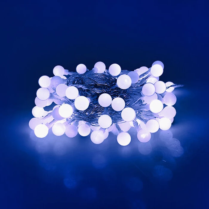 Modee Lighting Χριστουγεννιάτικα Λαμπάκια LED Τύπου Berry με Τροφοδοτικό 100LED 10m 10cm Ψυχρό Λευκό