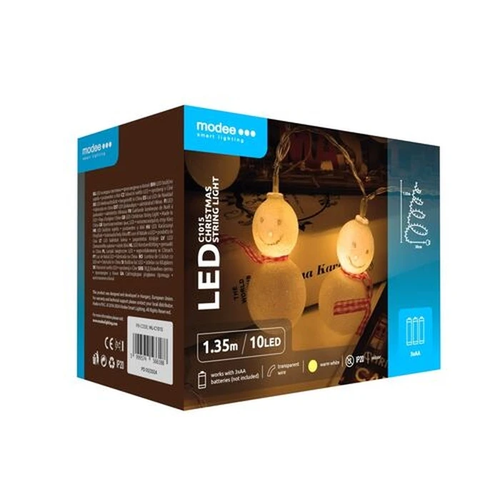 Modee Χριστουγεννιάτικα Φωτάκια LED Μπαταρίας Θερμό Λευκό