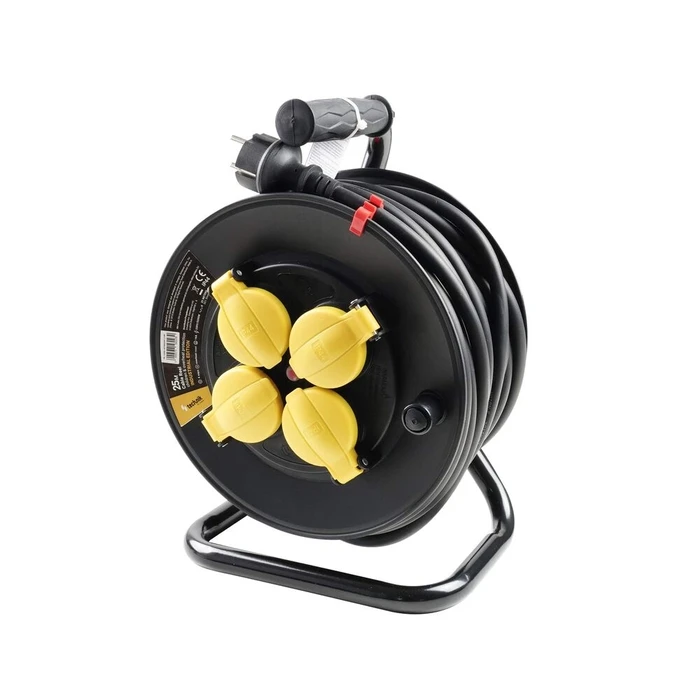 Technik Cable Reel 4-Socket 1.5mm2 H07RN-F IP44 16A 25m