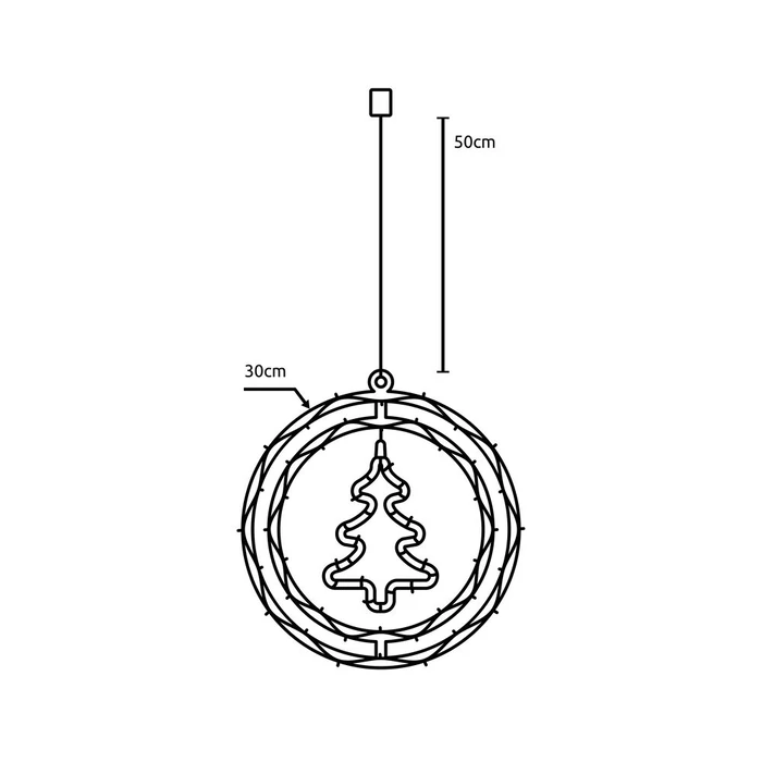 Modee Christmas LED Battery Window Decoration (48 LED, Ø50 cm)