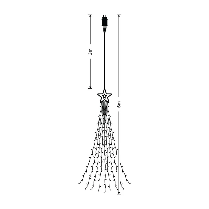 Modee Lighting LED Χριστουγεννιάτικα Φωτάκια C3000 — 300 LED, 6m (3m+3m), Θερμό