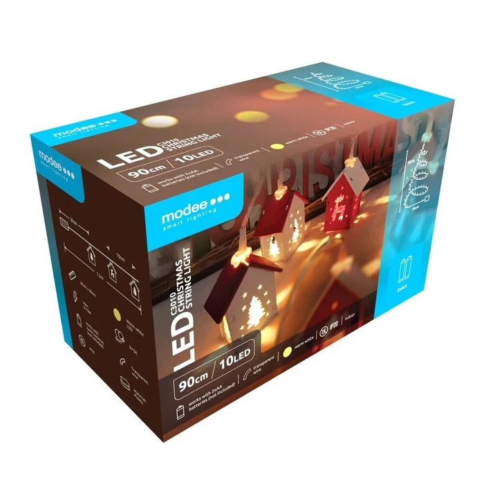 Modee Christmas Battery LED Decorative Lights 10 LED 1.2 m Warm White