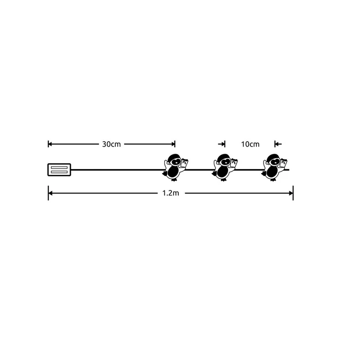 Modee Battery LED Decorative Christmas Lights 10 LED 1.2 m Warm White