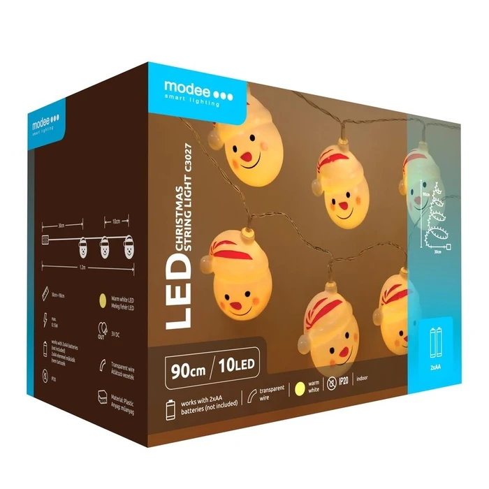 Modee Χριστουγεννιάτικα Φωτάκια LED Μπαταρίας 10LED 1.2μ Θερμό Λευκό