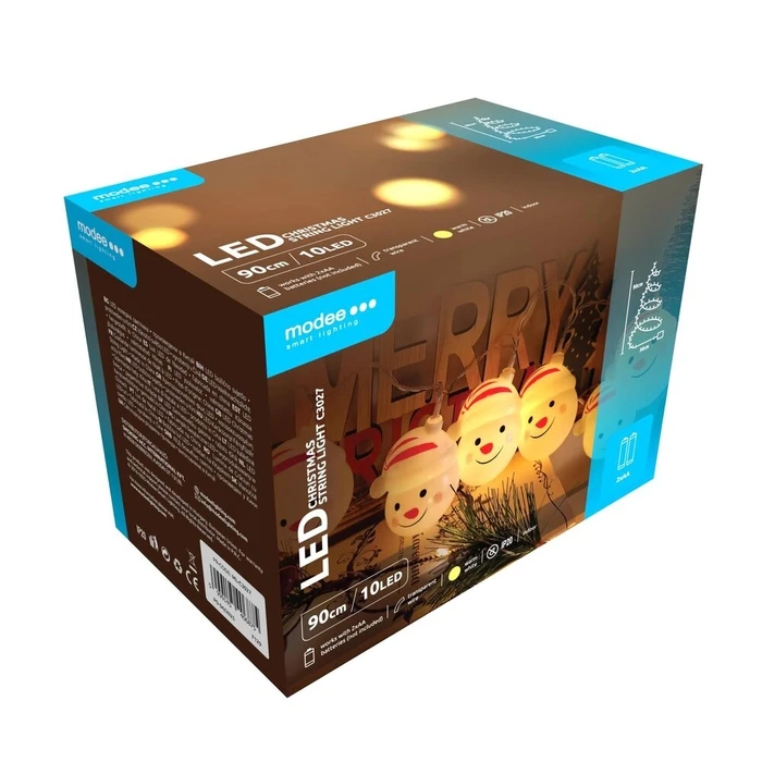 Modee Χριστουγεννιάτικα Φωτάκια LED Μπαταρίας 10LED 1.2μ Θερμό Λευκό