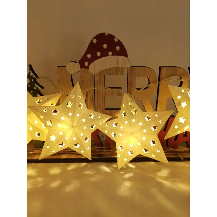 Modee Χριστουγεννιάτικα Διακοσμητικά Φωτάκια LED Μπαταρίας 10LED 1,2m Θερμό Λευκό